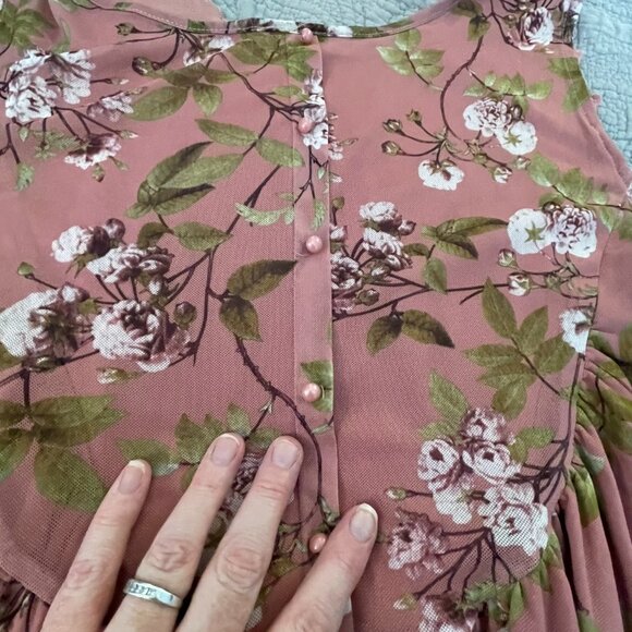 3X Indigo Thread Co. Crochet & Mesh Partially Lined Babydoll Sleeveless Top - Picture 4 of 14